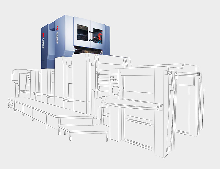 MK 1020CF 冷燙單元
技術(shù)描述：冷燙印技術(shù)
在膠印機上加裝冷燙單元，完成先燙后印或先印后燙，擺桿跳步能有效節(jié)約電化鋁。